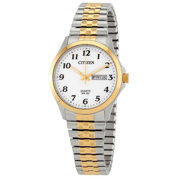 NWT Authentic Citizen Chronograph Quartz White Dial Two-tone Men's Watch - Picture 1 of 3